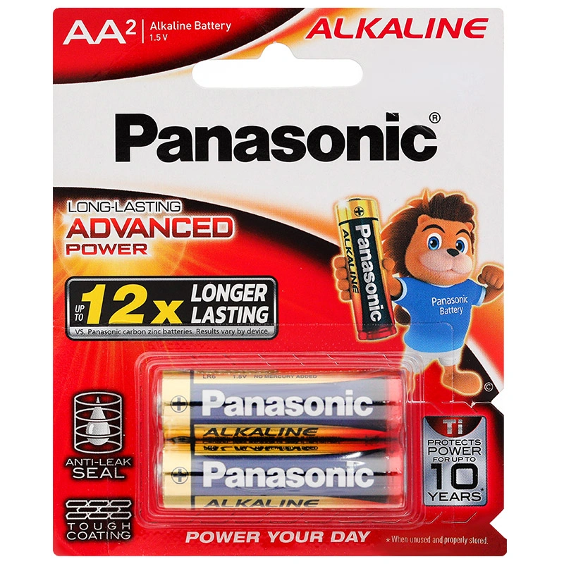 Pin Panasonic Alkaline AA LR6T/2B-V vỉ 2 viên - 